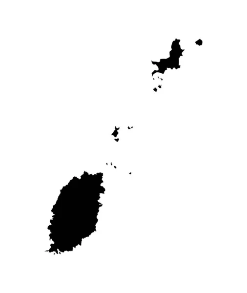 Sílhueta Mapa Vetorial Granada Isolada Sobre Fundo Branco Ilustração Detalhada — Vetor de Stock