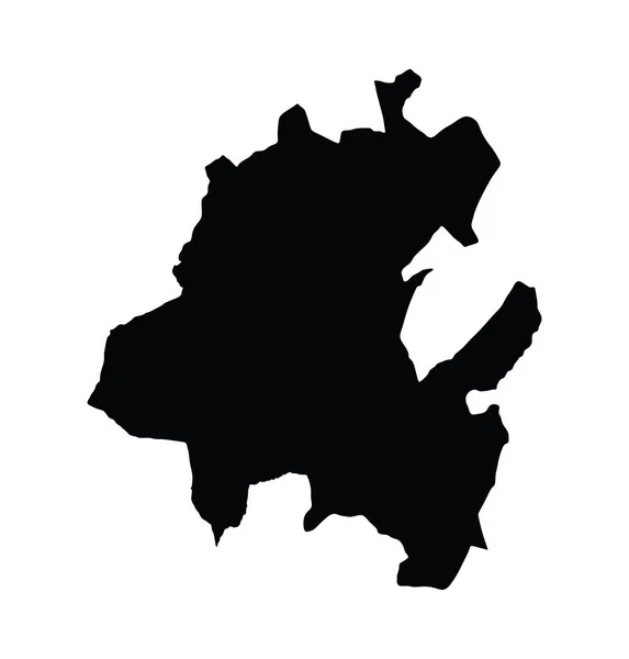 メキシコの国イダルゴベクトルマップシルエットは 白い背景に隔離されています 高い詳細なシルエットイラスト — ストックベクタ
