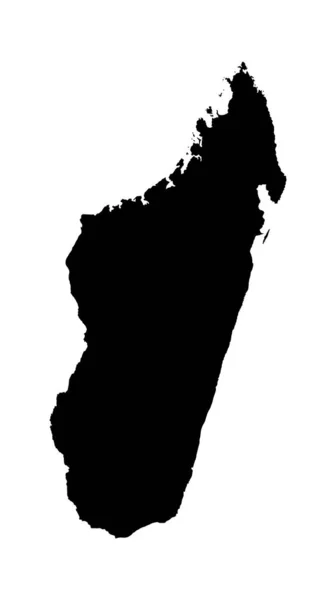 Madagáscar Mapa Vetorial Silhueta Alta Ilustração Detalhada Isolada Sobre Fundo — Vetor de Stock
