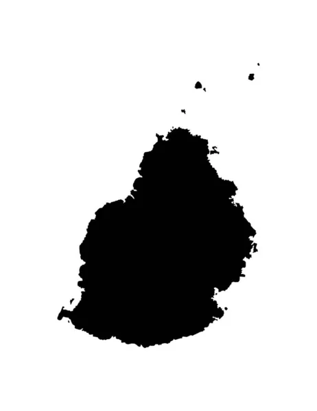 Carte Vectorielle Maurice Silhouette Isolée Sur Fond Blanc Illustration Haute — Image vectorielle