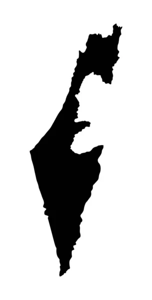 Ισραήλ Διανυσματικό Χάρτη Υψηλή Αναλυτική Απεικόνιση Σιλουέτα Απομονώνεται Λευκό Φόντο — Διανυσματικό Αρχείο