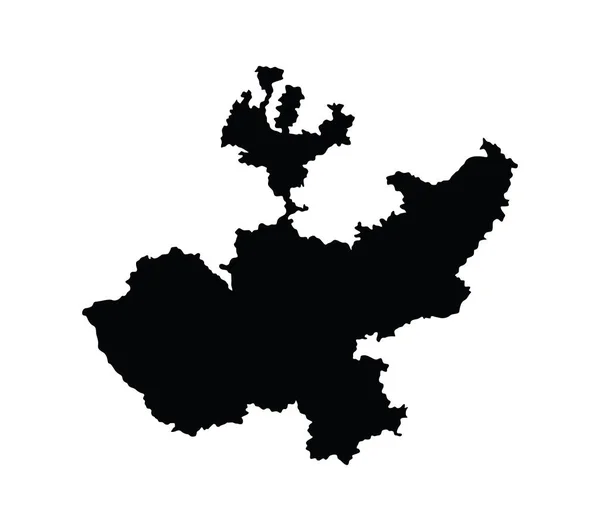 メキシコの領土 白い背景に隔離されたハリスコベク画像マップシルエット 高い詳細なシルエットイラスト — ストックベクタ
