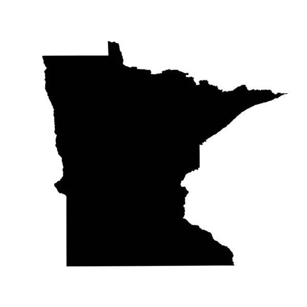 明尼苏达州矢量地图剪影孤立于白色背景上 高度详细的插图 美利坚合众国 — 图库矢量图片