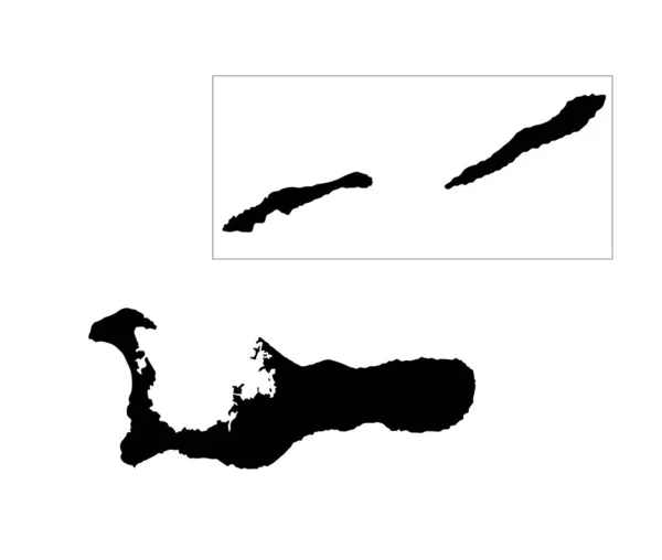 Kaimaninseln Vektorkartensilhouette Isoliert Auf Weißem Hintergrund Hoch Detaillierte Silhouettenabbildung — Stockvektor