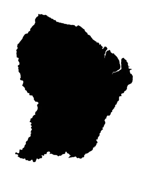 Franska Guyana Vektor Karta Silhuett Hög Detaljerad Illustration Isolerad Vit — Stock vektor