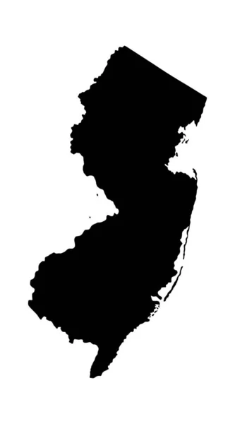 Carte Vectorielle New Jersey Silhouette Isolée Sur Fond Blanc Illustration — Image vectorielle