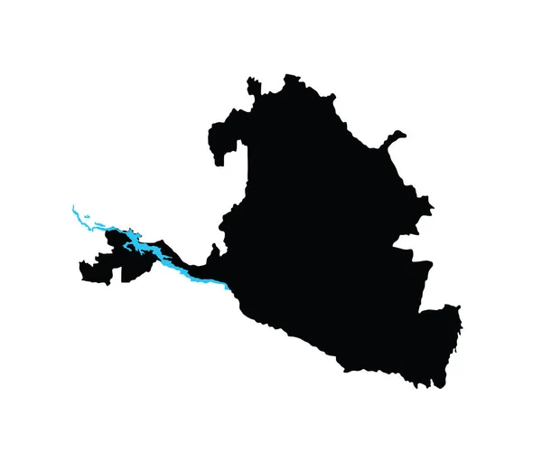 República Kalmykia Mapa Silueta Vector Aislado Sobre Fondo Blanco Alta — Archivo Imágenes Vectoriales