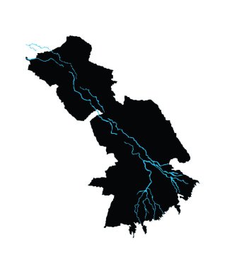 Astrakhan Oblast vektör haritası siluetbeyaz arka plan üzerinde izole. Yüksek detaylı illüstrasyon. Rusya oblast harita illüstrasyon. Astrahanskaya oblast haritası.