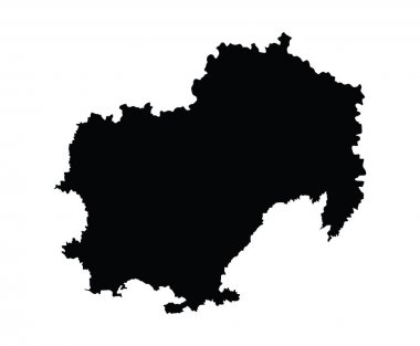 Magadansk oblastı, Magadanskaya oblast vektör haritası silueti beyaz arka planda izole edilmiştir. Yüksek detaylı illüstrasyon. Rusya oblast harita illüstrasyon.