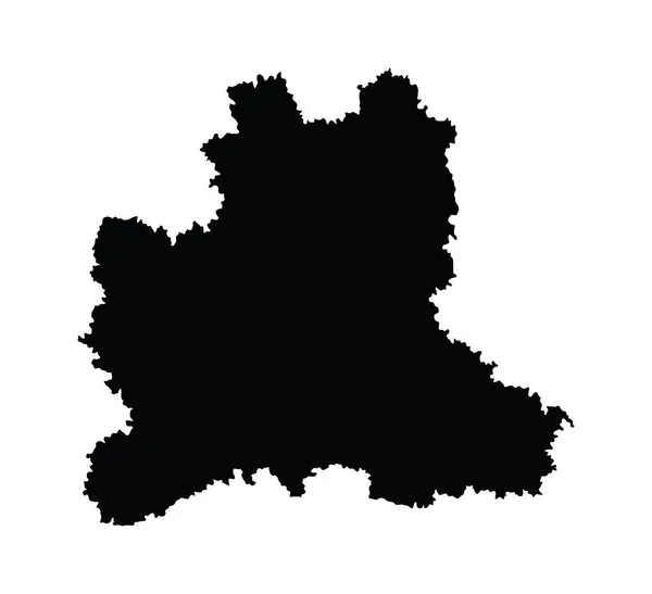 Lipetská Oblast Vektorová Silueta Mapy Izolovaná Bílém Pozadí Velmi Detailní — Stockový vektor