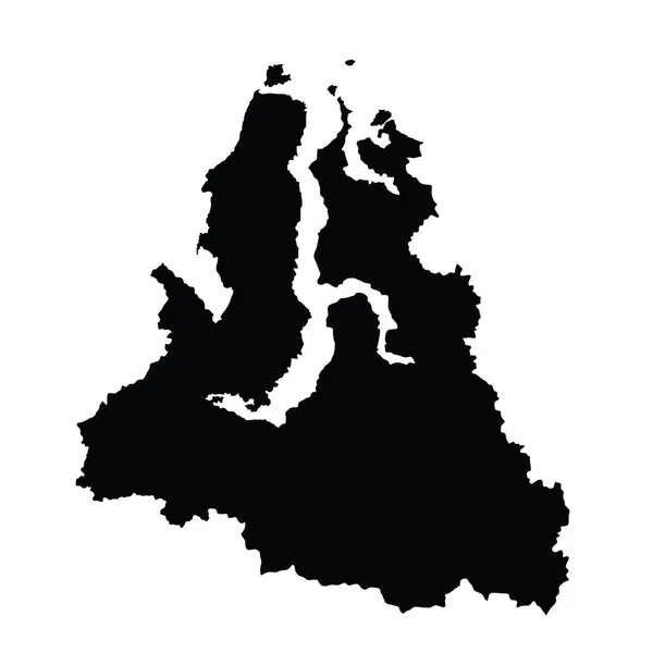 Карта Силуэта Ямало Ненецкого Автономного Округа Векторная Карта Изолирована Белом — стоковый вектор