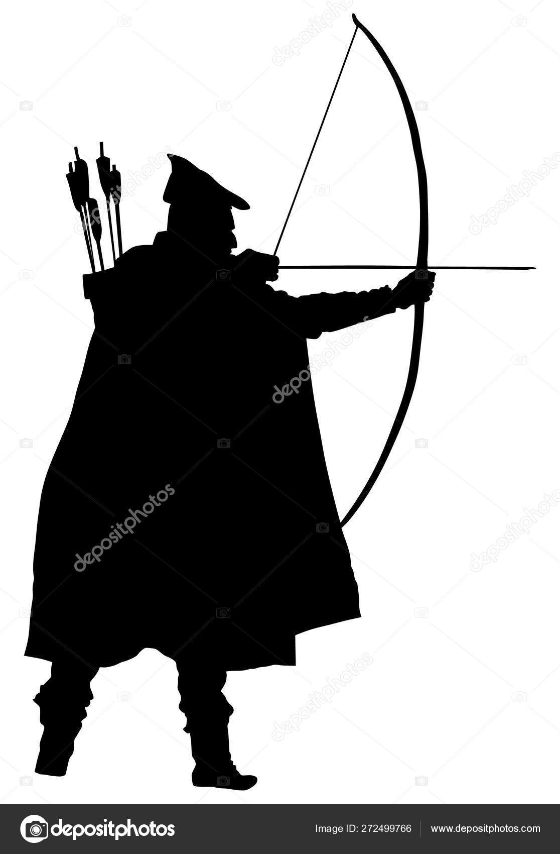 白い背景に隔離された射手ベクトルシルエットイラスト ロビンフッドベクトルシルエット 狩猟で伝統的なハンター ストックベクター ©Dovla982  272499766, image size:1116x1700