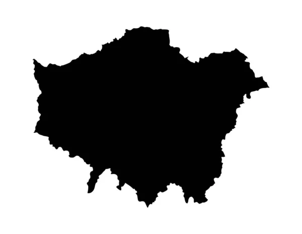Greater London Vector Silhouette Map Isolated White Background London Map — Stock Vector