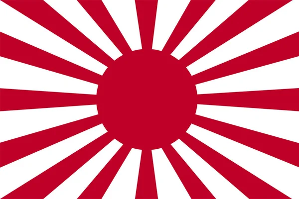 Japon Bayrak Vektörü Japon Mparatorluk Ordusu Bayrağı Yükselen Güneş Sembolü — Stok Vektör