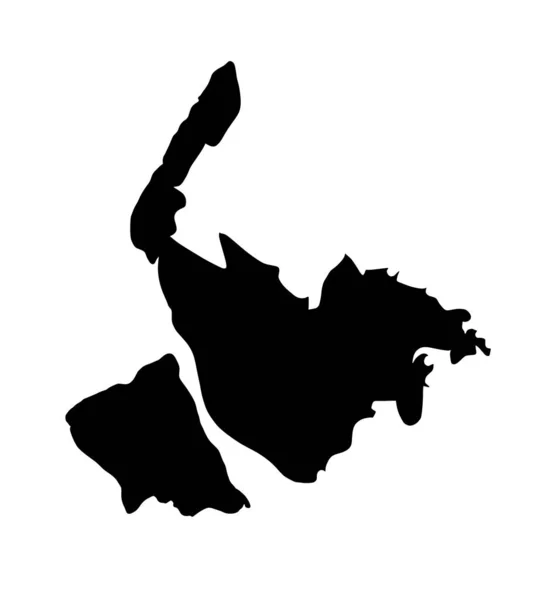 Mappa Merseyside Vector Silhouette Contea Metropolitana Nel Nord Ovest Dell — Vettoriale Stock