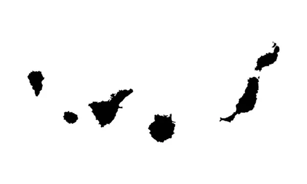 Carte Vectorielle Des Îles Canaries Silhouette Haute Illustration Détaillée Isolée — Image vectorielle