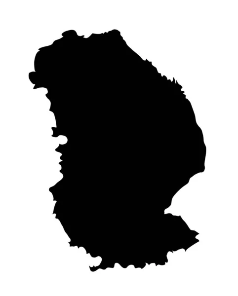 林肯郡矢量剪影地图孤立于白色背景上 英国东米德兰兹林肯郡矢量地图 — 图库矢量图片