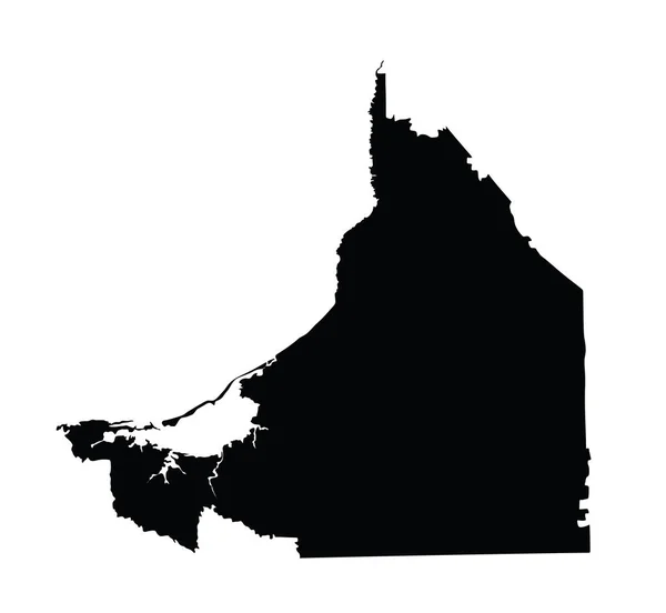 Carte Province Mexique Silhouette Carte Vectorielle Campeche Isolée Sur Fond — Image vectorielle