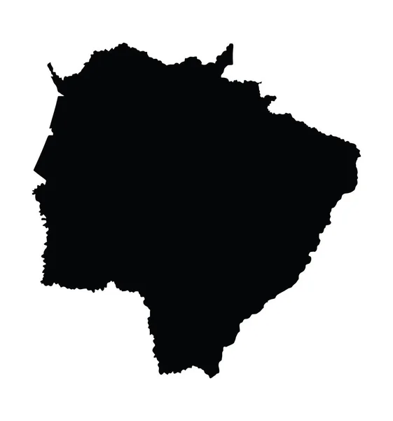 Mapa Província Brasil Estado Mato Grosso Sul Silhueta Mapa Vetorial — Vetor de Stock
