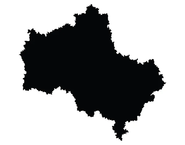 モスクワ州のベクトルマップシルエットは 白い背景に隔離されています 高い詳細なシルエットイラスト ロシアオブラストマップイラスト モスコフスカヤ州の地図 — ストックベクタ