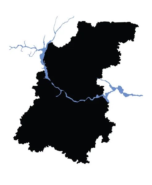 Nizhny Novgorod Oblast vektör harita siluet beyaz arka plan izole. Yüksek detaylı siluet illüstrasyon. Rusya oblast harita illüstrasyon. Nizegorodskaya oblast haritası.