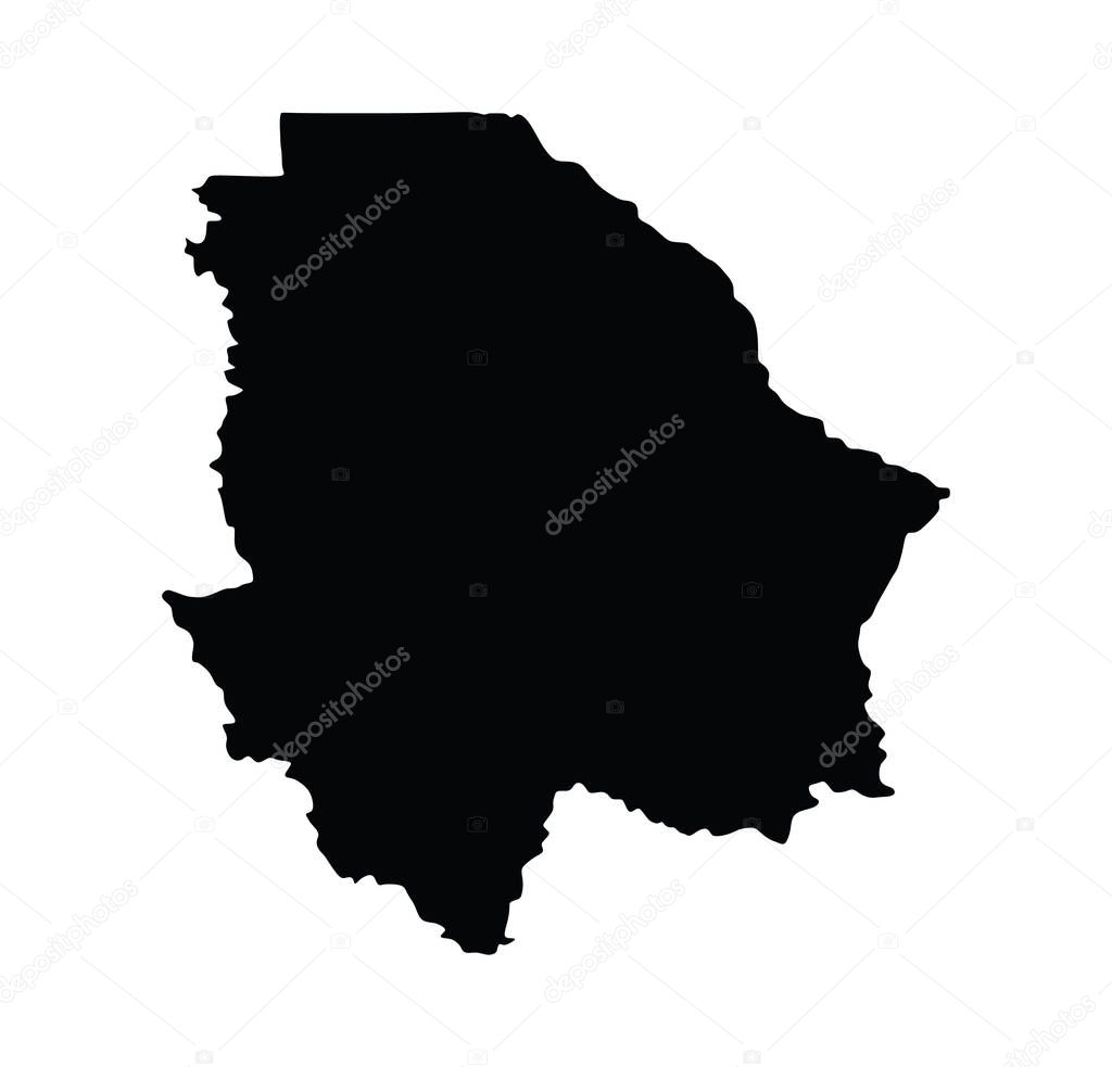Mexico province map, state Chihuahua vector map silhouette isolated on white background. High detailed silhouette illustration.