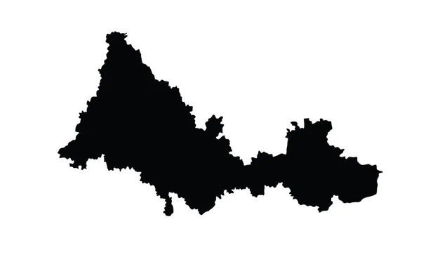 オレンブルク州のベクトルマップは 白い背景に分離されています 高い詳細なシルエットイラスト ロシアオブラストマップイラスト オレンブルスカヤオブラストマップ — ストックベクタ