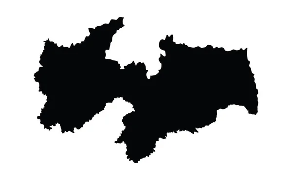 Mapa Provincia Brasil Estado Paraiba Mapa Vectorial Silueta Aislada Sobre — Vector de stock
