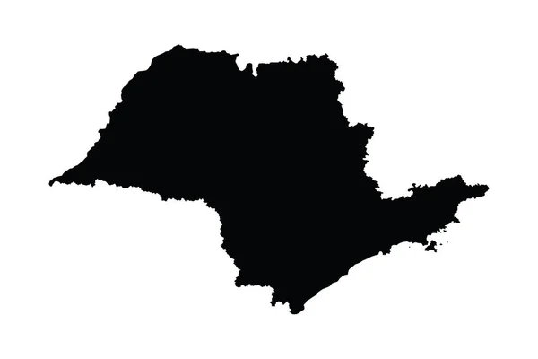 Mapa Província Brasil Estado São Paulo Silhueta Mapa Vetorial Isolado — Vetor de Stock