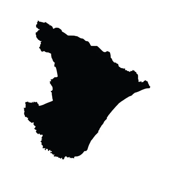 巴西省地图 州塞尔吉佩矢量地图剪影孤立于白色背景 高详细剪影插图 — 图库矢量图片
