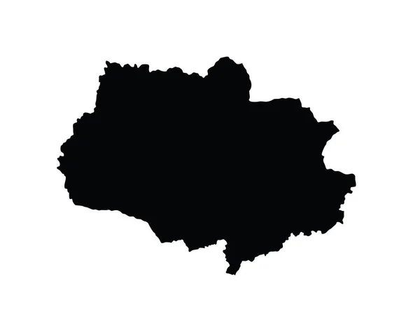 Tomsk Oblast Karta Silhuett Vektor Isolerad Vit Bakgrund Hög Detaljerad — Stock vektor