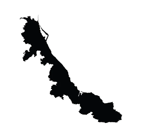 Mapa Provincia México Estado Veracruz Mapa Vectorial Silueta Aislada Sobre — Vector de stock