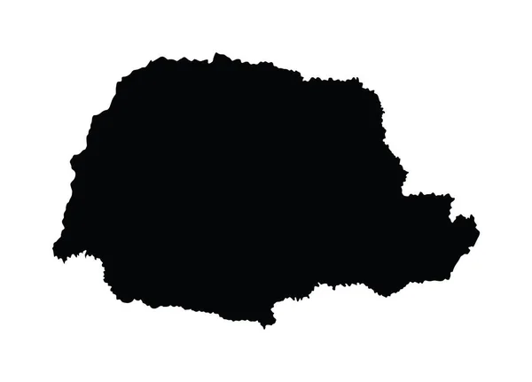 ブラジルの州地図 状態パラナベクトルマップシルエットは 白い背景に隔離されています 高い詳細なシルエットイラスト — ストックベクタ