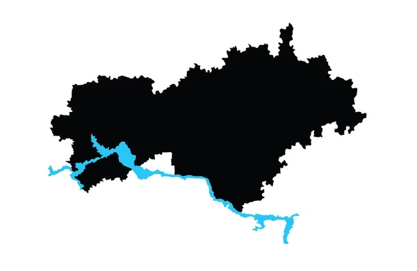 Mari Republic Mapa Silueta Vector Aislado Sobre Fondo Blanco Alta — Archivo Imágenes Vectoriales