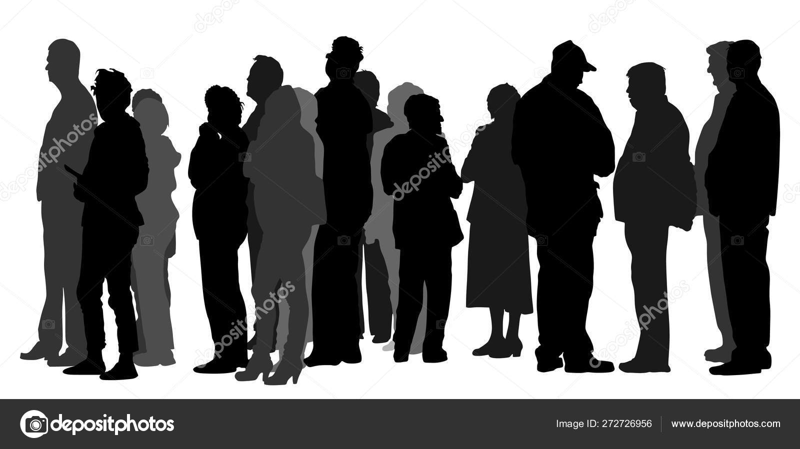People Standing In Line Clipart Border