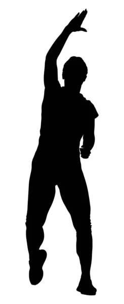 Fitness Instructeur Dame Vecteur Silhouette Illustration Isolée Sur Blanc Sport — Image vectorielle