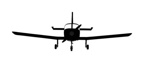 Flugzeug Silhouette Vektor Mini Flugzeug Der Luft Symbol Flugschule Verkehrsflug — Stockvektor