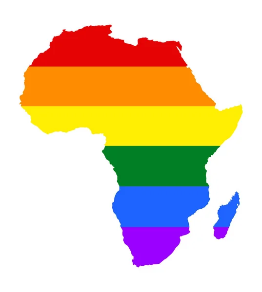 África Orgullo Vector Mapa Gay Con Colores Bandera Del Arco — Archivo Imágenes Vectoriales