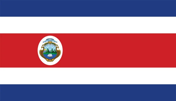 Bandeira Vetorial Costa Rica Com Brasão Armas País América Central — Vetor de Stock