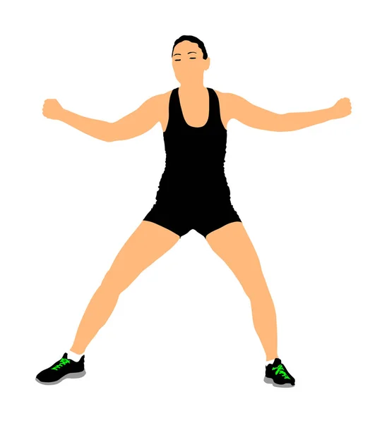 Fitness Instruktorka Pro Výuku Ilustrace Izolovaná Bílém Pozadí Sportovní Žena — Stockový vektor
