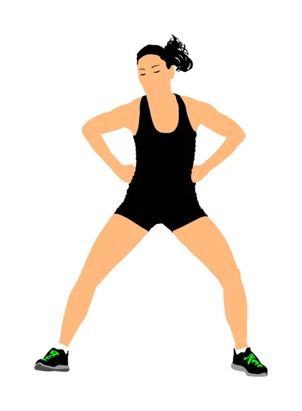 Instructor Fitness Ilustración Vectorial Entrenamiento Aislado Sobre Fondo Blanco Mujer — Archivo Imágenes Vectoriales