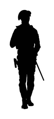 Görev vektör silueti üzerinde keskin nişancı tüfeği ile Ordu asker (Anma günü, Gaziler günü, 4 Temmuz, Bağımsızlık günü ) Asker nöbet, nöbet tutan nöbet tutar. Sınırdaki korucu. Komando selamlama. 