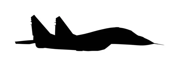 Silhouette Vectorielle Jet Fighter Isolée Sur Fond Blanc Symbole Avion — Image vectorielle