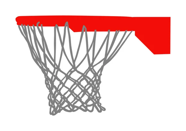 Kosárlabda Karika Háló Vektor Illusztráció Elszigetelt Fehér Alapon Felszerelés Kosárlabdapályára — Stock Vector