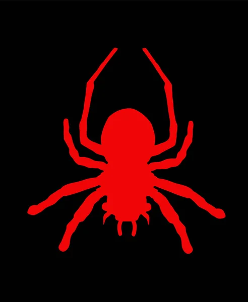 Κόκκινο Σύμβολο Αράχνης Ταραντούλα Διανυσματική Σιλουέτα Απομονωμένη Μαύρο Φόντο Αραχνοφοβία — Διανυσματικό Αρχείο