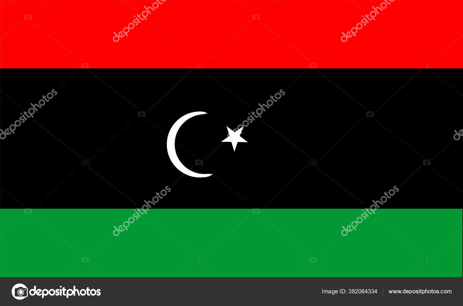 利比亚国旗矢量说明北非国家的象征图库矢量图©Dovla982 382064334