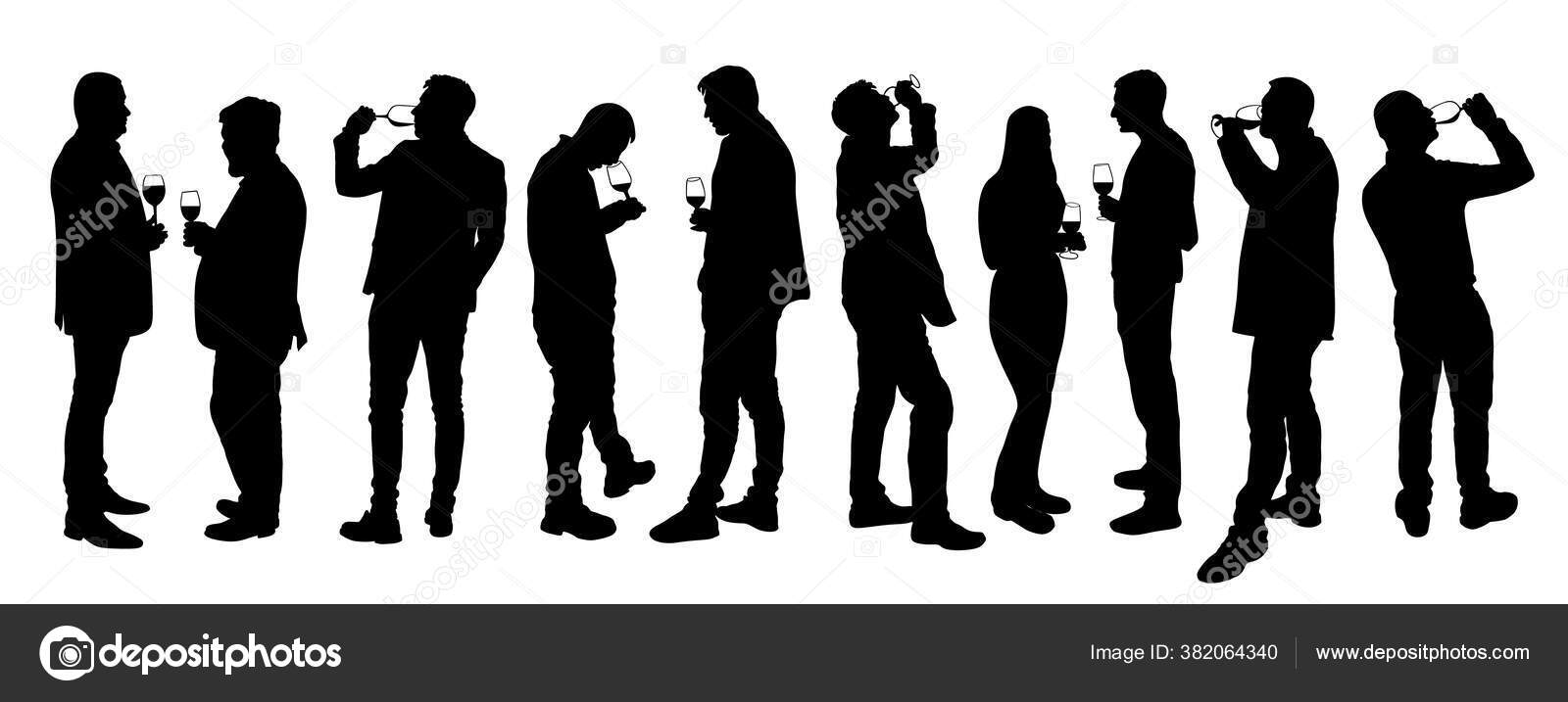 Forretningsfolk Som Møtes Drikker Vinvektorsilhuett Isolert Hvit Venner  Skåler Avslapning stockvektor © Dovla982 #382064340, image size:1600x717