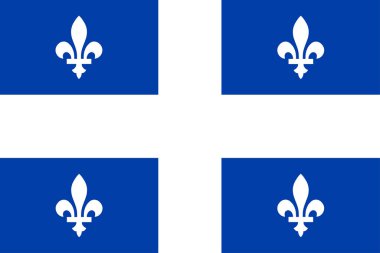Quebec vektör illüstrasyonunun bayrağı. Kanada Eyaleti sembolü.