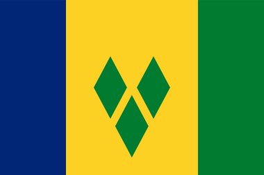 Saint Vincent ve Grenadines bayrak vektör illüstrasyonu. Orta Amerika ada bölgesi.