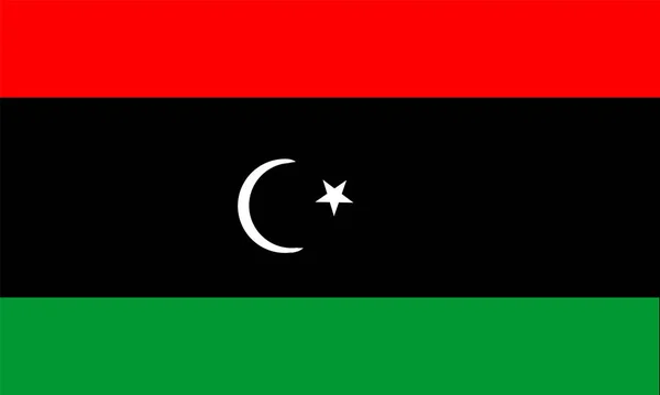 Vektor Illustration Der Libyschen Flagge Symbol Des Landes Nordafrika — Stockvektor